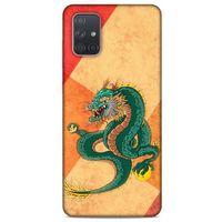 Samsung Galaxy A71 Kılıf Dragons (24) Darbe Emici Kılıf Tatoo Yeşil Ejderha