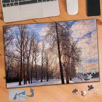 Kuru Dallı Ağaçlar, Kar, Doğa 240 Parça Puzzle Yapboz Tablo-477