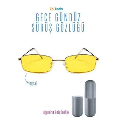 Zhltools Gece Gündüz Sürüş Gözlüğü Metal Çerçeveli