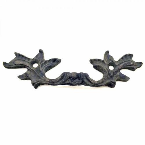 Antika Tarz Dekoratif Pirinç Çiçek Kapı Kulbu - 30x110 Mm, Oksit