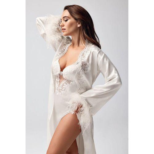 Freshness 9950-gs Saten Ortişli Gecelik Sabahlık Takım