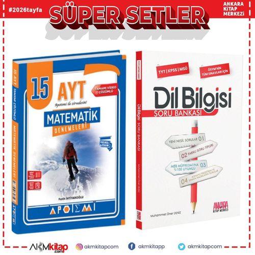 Apotemi AYT Matematik Deneme ve AKM Dil Bilgisi Soru Bankası Seti 2 Kitap