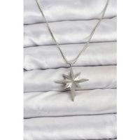 316L Çelik Zincir Gümüş Renk Kutup Yıldızı Model 60 cm Zincir Kadın Kolye
