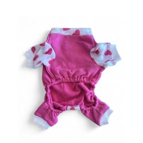 Pinky Hearts Polar Köpek Tulum Pijama