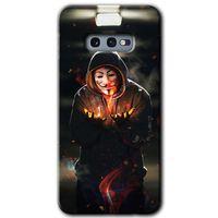 Samsung Galaxy S10e Kılıf Baskılı Kapak - V for Fire + 5D Tam Kaplayan Cam