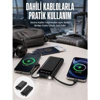 20 000 Mah Led Işıklı Lcd Ekran Usb Girişli Type-c Lightning Powerbank Yeni Nesil