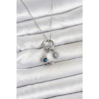 316L Çelik Gümüş Renk Gece Gündüz Tema Charmlı Kadın Kolye