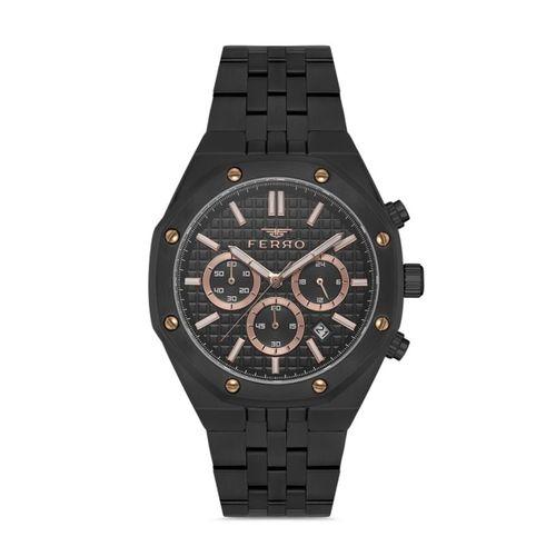 Ferro Siyah Çelik Kordon Erkek Kol Saati FM40107A-G