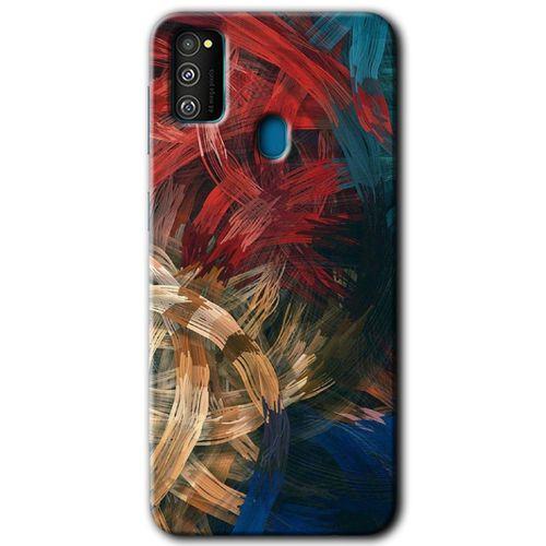MRCİLETİSİM Samsung Galaxy M21 Kılıf Baskılı Kapak - Karma Boyalar +Tam Ekran Koruyucu