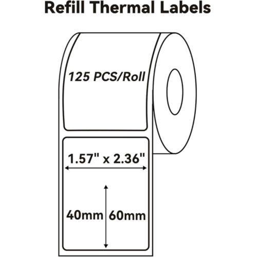 NIIMBOT T40 Etiket 40mm x 60mm 125 adet Şeffaf (B1,B21S,B3S)