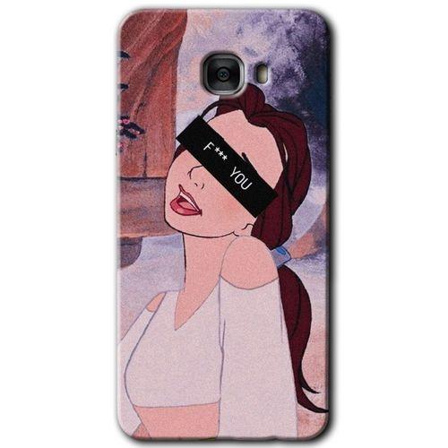 MRCİLETİSİM Samsung Galaxy C9 Pro Kılıf HD Desen Baskılı Arka Kapak + Temperli Cam - Bad Girl