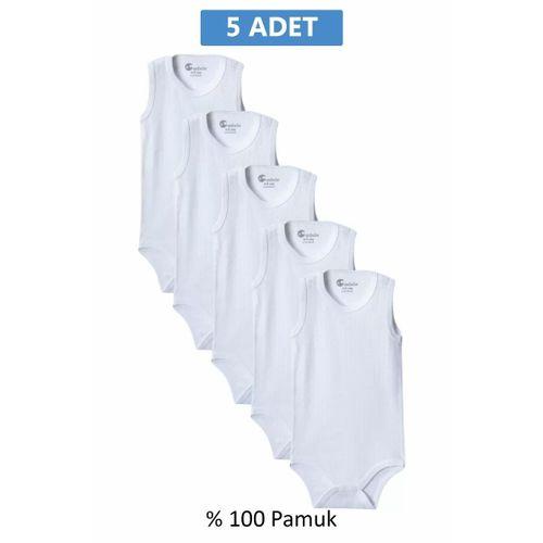 Beyaz Askılı Body Zıbın 2-7 YAŞ Çocuklar İçin (5 ADET) Alttan Çıtçıtlı Özel Gereksinimli-D