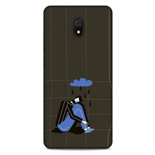 Xiaomi Redmi 8A Kılıf Depresyon (33) Hybrid Kılıf Kahve Toz Pembe