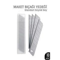 10'lu Kobalt Çelik Maket Bıçağı Yedek Uç Seti – Dayanıklı ve Keskin 18 mm