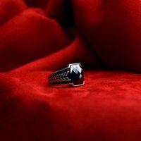 Fasetli Opsidyen Taşlı Gece Sancaktarı Yüzük