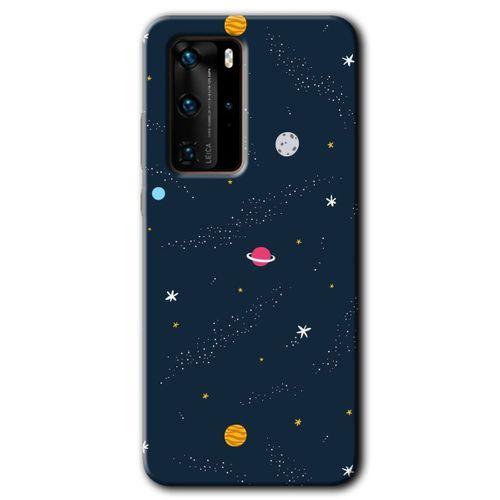 Potkal Hediye Fabrikası Huawei P40 Pro Kılıf HD Desen Baskılı Arka Kapak - Çizim Gezegen