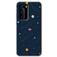 Potkal Hediye Fabrikası Huawei P40 Pro Kılıf HD Desen Baskılı Arka Kapak - Çizim Gezegen