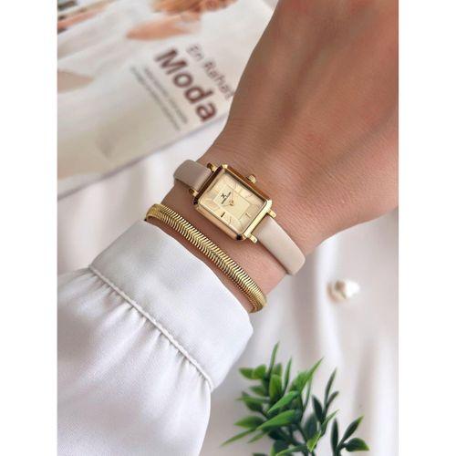 Daniel Klein Minimalist Model Deri Kordon 3 Atm Suya Dayanıklı Özel Tasarım Kadın Kol Saat+Bileklik VS.BLKT.0438