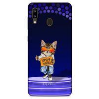 Samsung Galaxy A20 Kılıf FunnyMaX (42) Rugged Armor Kılıf Kedili Mor