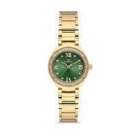 Ferro Fl21611AWT-B6 Quartz Çelik Altın Rengi Yeşil Kadran 26 mm Kadın Kol Saati