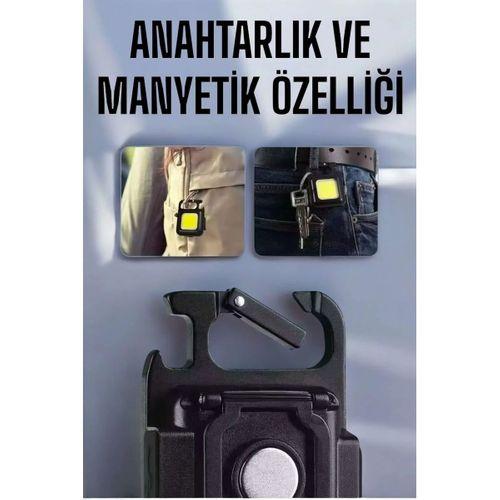 Anahtarlık Çok Amaçlı Mıknatıslı Taşınabilir Işık Led Şarjlı