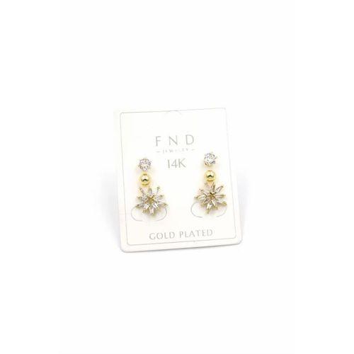 Çoklu Çiçek Küpe - Altın