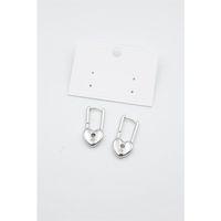 Kalp Kilit Küpe - Gümüş