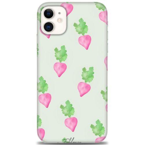 iPhone 11 Kılıf HD Baskılı Kılıf - Pembe Havuçlar + Tam Ekran Koruyucu
