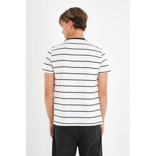 ALEXANDERGARDI Çizgili Kontrast Bisiklet Yaka T-shirt