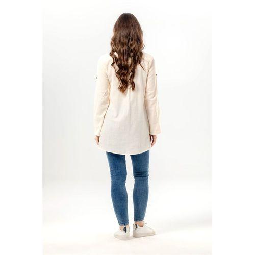 Kadın Şile Bezi Hakim Yaka Yazlık Tunik Krem Krm