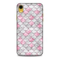 Mermer Desenli (30) Tema Silicone Case Toz Pembe Apple iPhone XR Kılıf