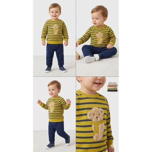 6/24 Ay Ayıcık Nakışlı Bebek Takımı