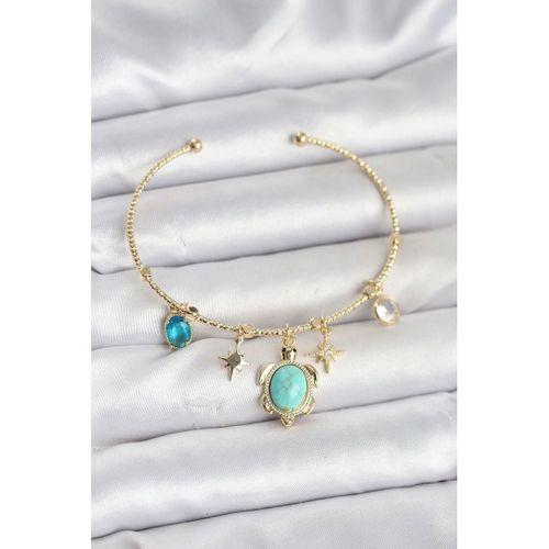 Caretta Caretta Charmlı Gold Renk Kadın Bileklik