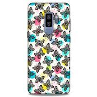 Samsung Galaxy S9 Plus Kılıf Kelebek Etkisi (36) Glitter Kılıf Sarı Pembe
