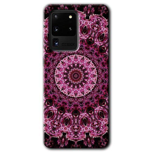 MRCİLETİSİM MRCİLETİSİM Samsung Galaxy S20 Ultra Kılıf HD Desen Baskı Arka Kapak + Temperli Cam - Mandala Patterns Kaleidos