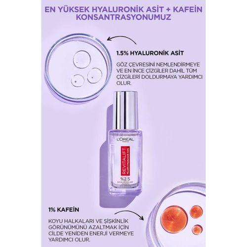 L'Oreal Paris Revitalift Filler Göz Çevresini Aydınlatıcı, Koyu Halka Görünümünü Azaltan Göz Serumu 20ml