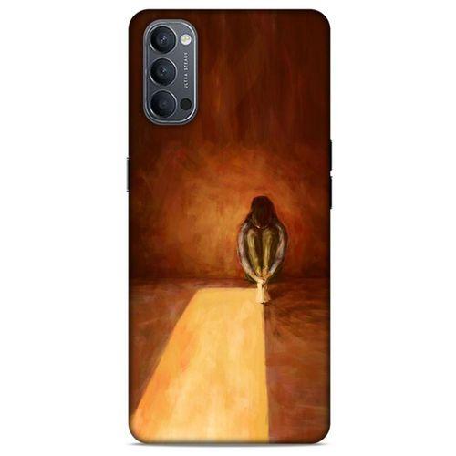 Oppo Reno 4 Kılıf Depresyon (47) Crystal Flex Kılıf Siyah Kırmızı