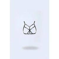 Siyah Göğüs Harness Suni Deri Çapraz Bağlamalı - Brf265