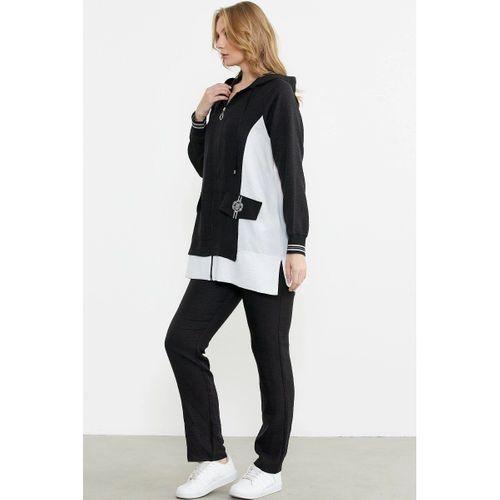 Sementa 76448 Keten Görünümlü Kapüşonlu Tunik Takım