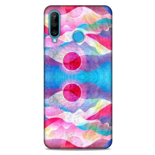 Huawei P30 Lite Kılıf Pastel Renkler (20) Koruyucu Kılıf Fuşya Mavi
