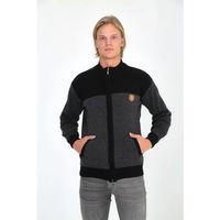 Erkek Fermuarlı Triko Hırka Yüksek Yaka, Cepli, Günlük Şık Rahat Kalıp Triko - Siyah