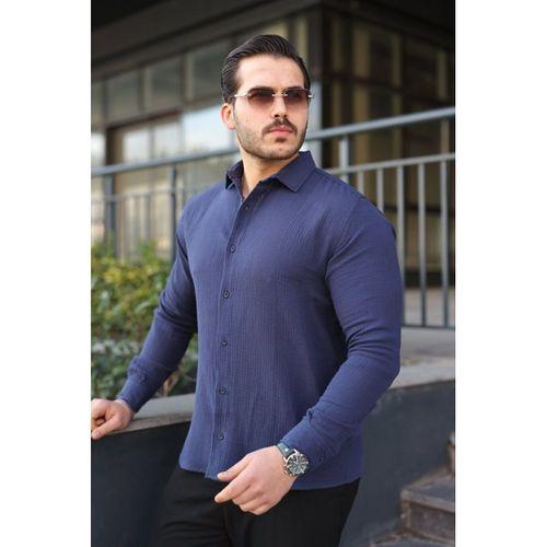 Erkek Uzun Kollu Müslin Kumaş Gömlek