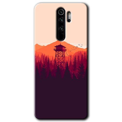 Redmi Note 8 Pro Kılıf HD Desen Baskılı Arka Kapak - Gözlem Kulesi + Kırılmaz Cam