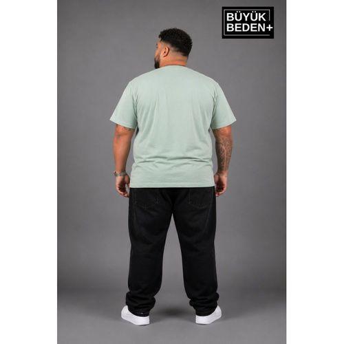 Süperlife Büyük Beden Erkek V Yaka Pamuklu Basic Tişört Lacivert 3XL-6XL SPR26BTS509