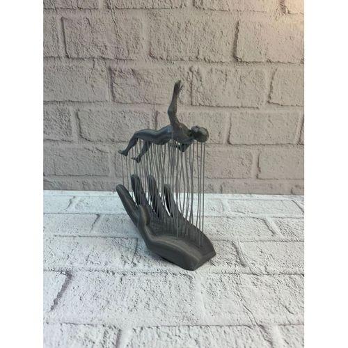 3d El İnsan Figürü Gri Soyut Modern Dekoratif Biblo