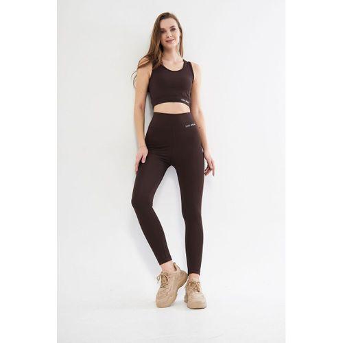 Lesa Wear Yüksek Bel Likralı Toparlayıcı Tayt Crop Takım