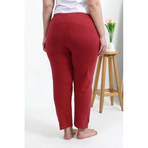 Kadın Büyük Beden Mercan Pamuklu Rahat Kalıp Ev Giyim Pijama Altı