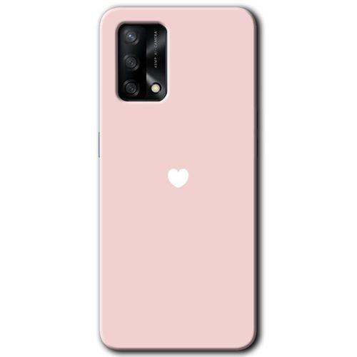 Oppo A54 Kılıf HD Desen Baskılı Arka Kapak + Temperli Cam - Sade Kalp