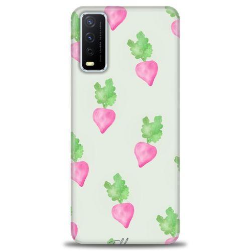 Vivo Y20 Kılıf HD Baskılı Kılıf - Pembe Havuçlar + Tam Ekran Koruyucu