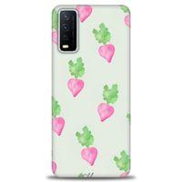 Vivo Y20 Kılıf HD Baskılı Kılıf - Pembe Havuçlar + Tam Ekran Koruyucu